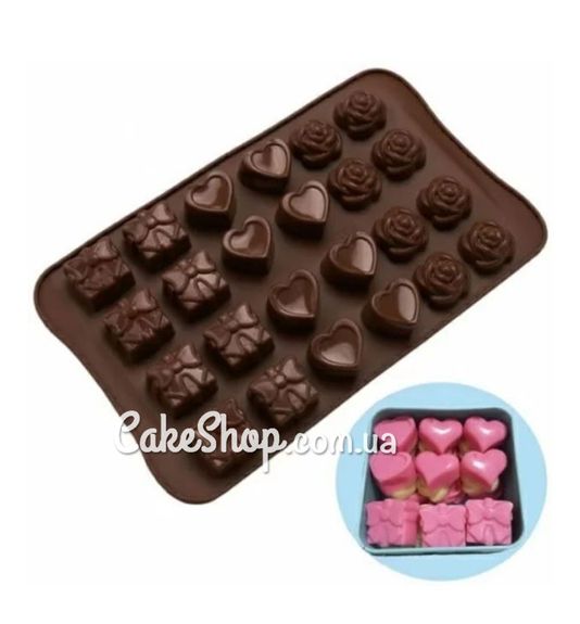 ⋗ Силіконова форма для цукерок, льоду та мармеладу Асорті 2,  24шт купити в Україні ➛ CakeShop.com.ua, фото