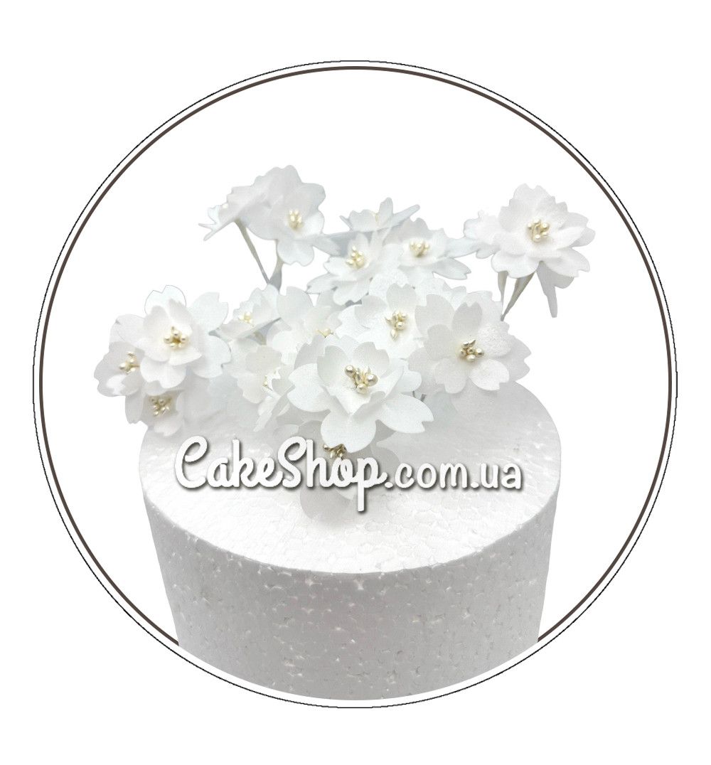 ⋗ Вафельна квітка Анемони білі 15 шт ТМ Сладо купити в Україні ➛ CakeShop.com.ua, фото