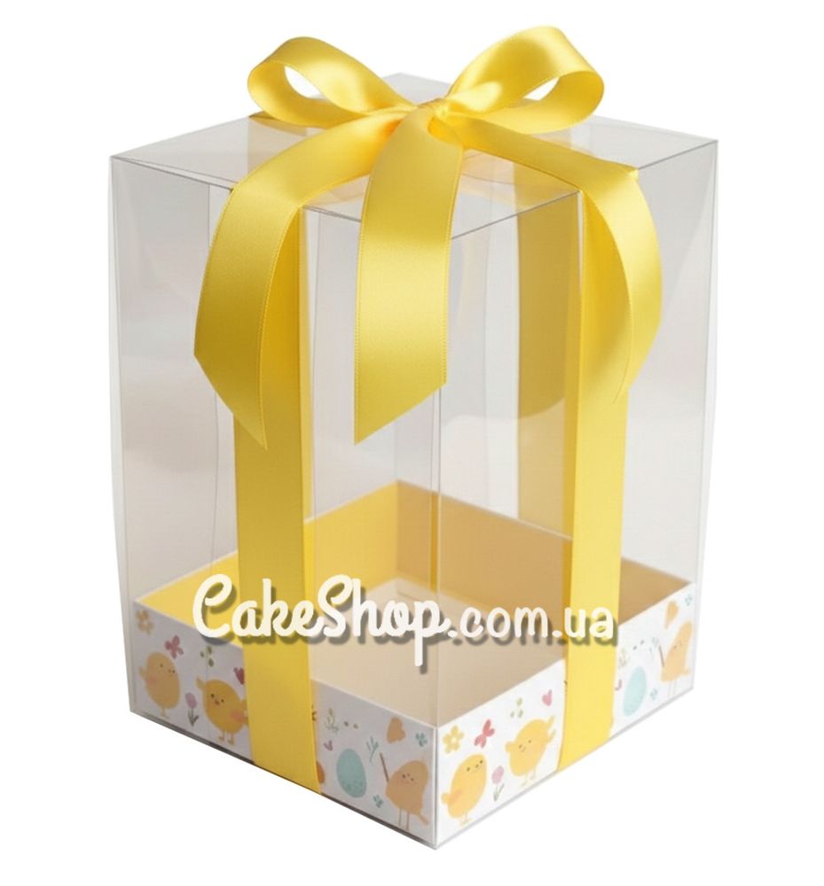 Коробка з прозорою кришкою Пасхальна, 12х12х18 см - фото