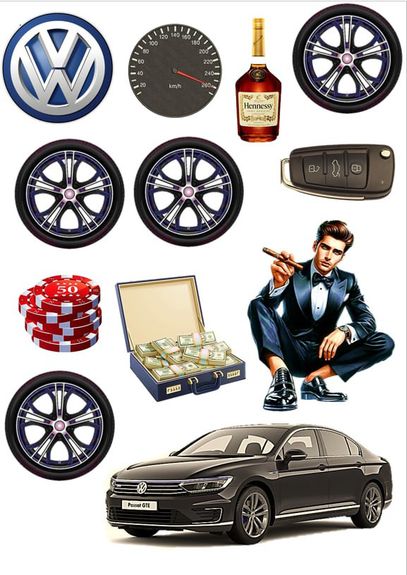 ⋗ Цукрові фігурки топери MAXI Фольксваген ТМ ДімК купити в Україні ➛ CakeShop.com.ua, фото