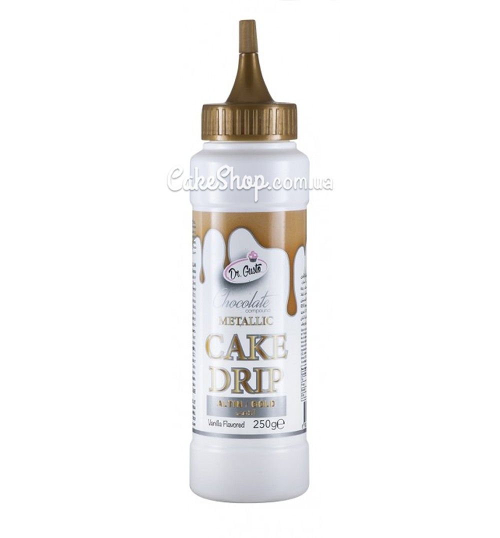 ⋗ Обтікаючий шоколад Cake Drip золото металік  Dr.Gusto, 250  г купити в Україні ➛ CakeShop.com.ua, фото