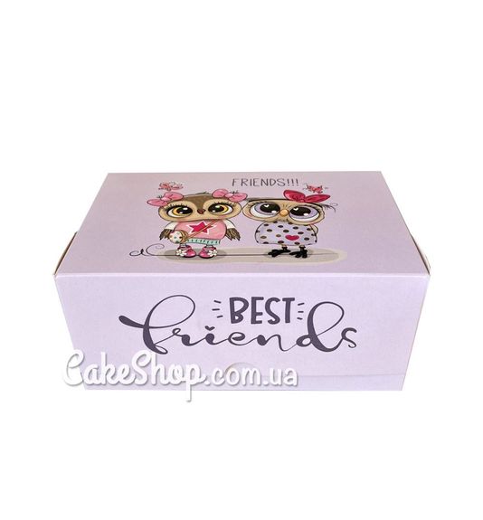 ⋗ Коробка на 2 кекси Подружки, 18х12х8 см купити в Україні ➛ CakeShop.com.ua, фото