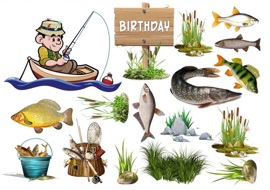 ⋗ Вафельная картинка Рыбалка 6 купить в Украине ➛ CakeShop.com.ua, фото