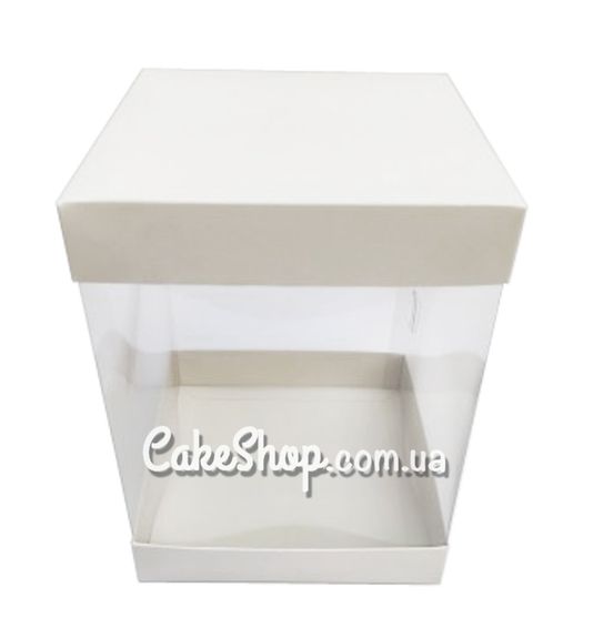 ⋗ Коробка Белая 15х15х20 см, с прозрачной серединой купить в Украине ➛ CakeShop.com.ua, фото