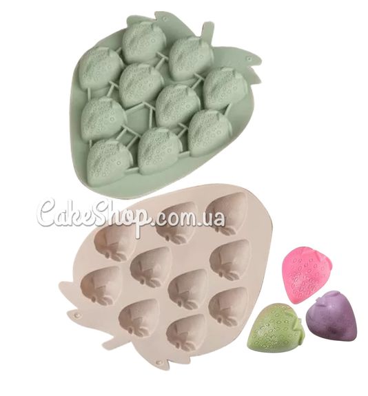 ⋗ Силиконовая форма Клубника, 10 шт купить в Украине ➛ CakeShop.com.ua, фото