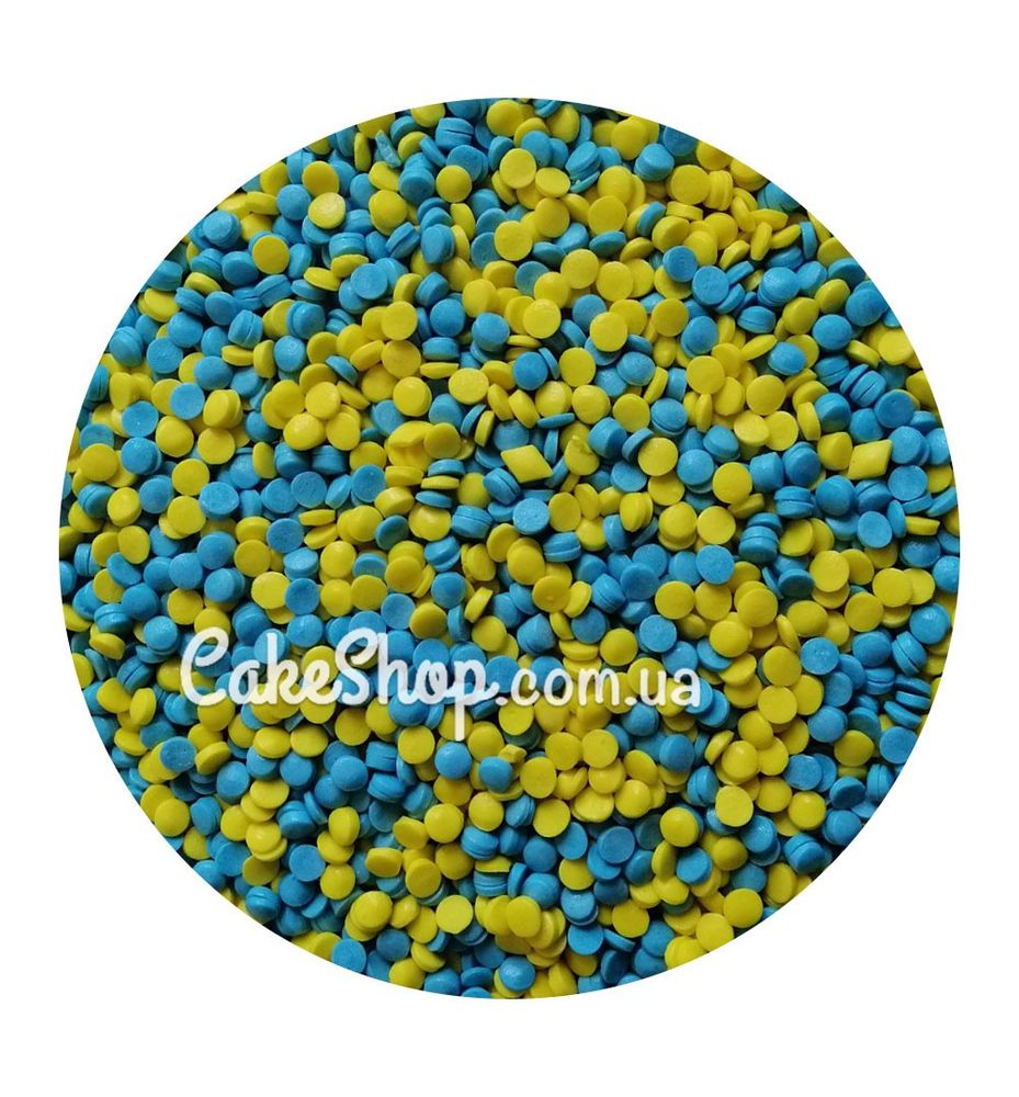 Посипка цукрова SD Конфетті блакитно-жовті, 50 г - фото