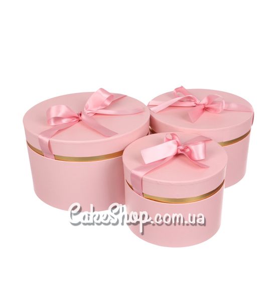 ⋗ Коробка подарункова з бантом Рожева, 22 см купити в Україні ➛ CakeShop.com.ua, фото