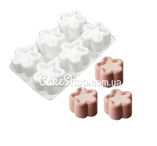 ⋗ Силиконовая форма для евродесертов Мусовое пирожное Звезда 6 шт купить в Украине ➛ CakeShop.com.ua, фото