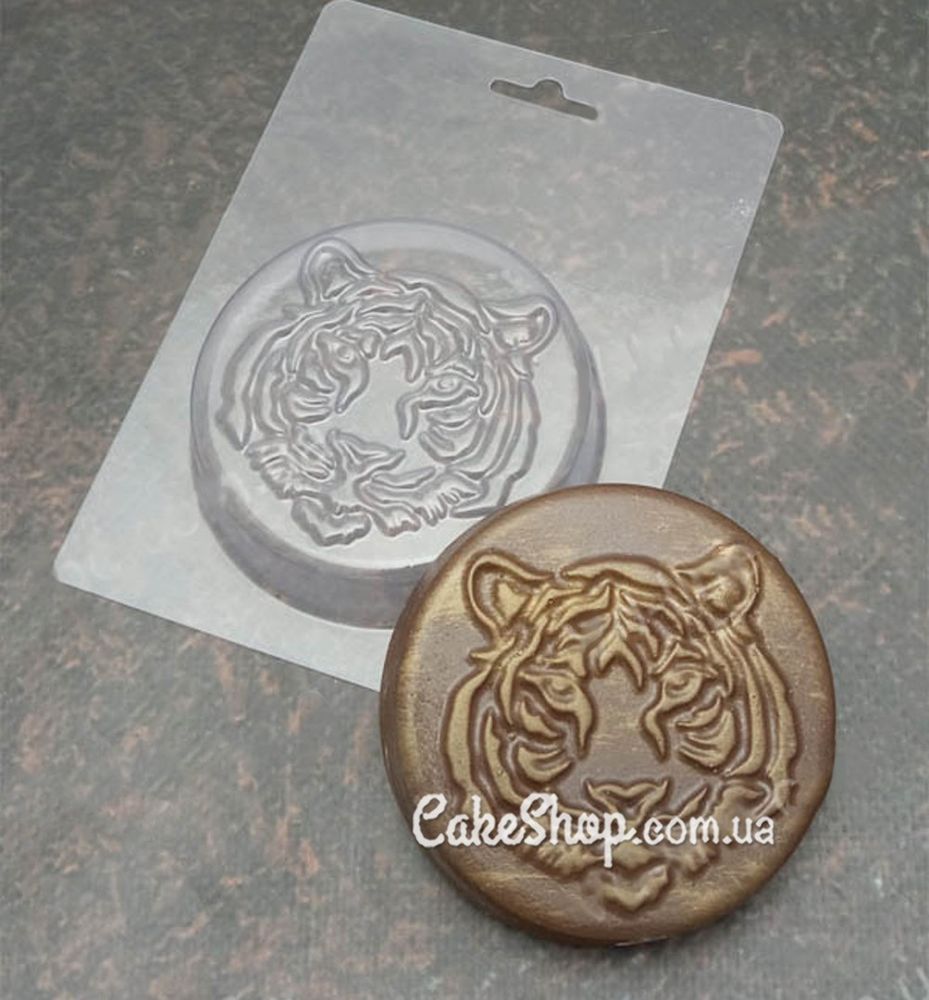 Пластиковая форма для шоколада медаль Тигр - фото