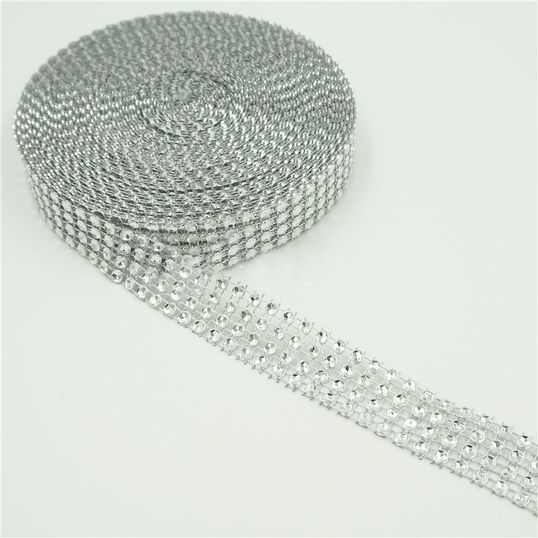 ⋗ Лента для декора со стразами Серебро 2 см купить в Украине ➛ CakeShop.com.ua, фото