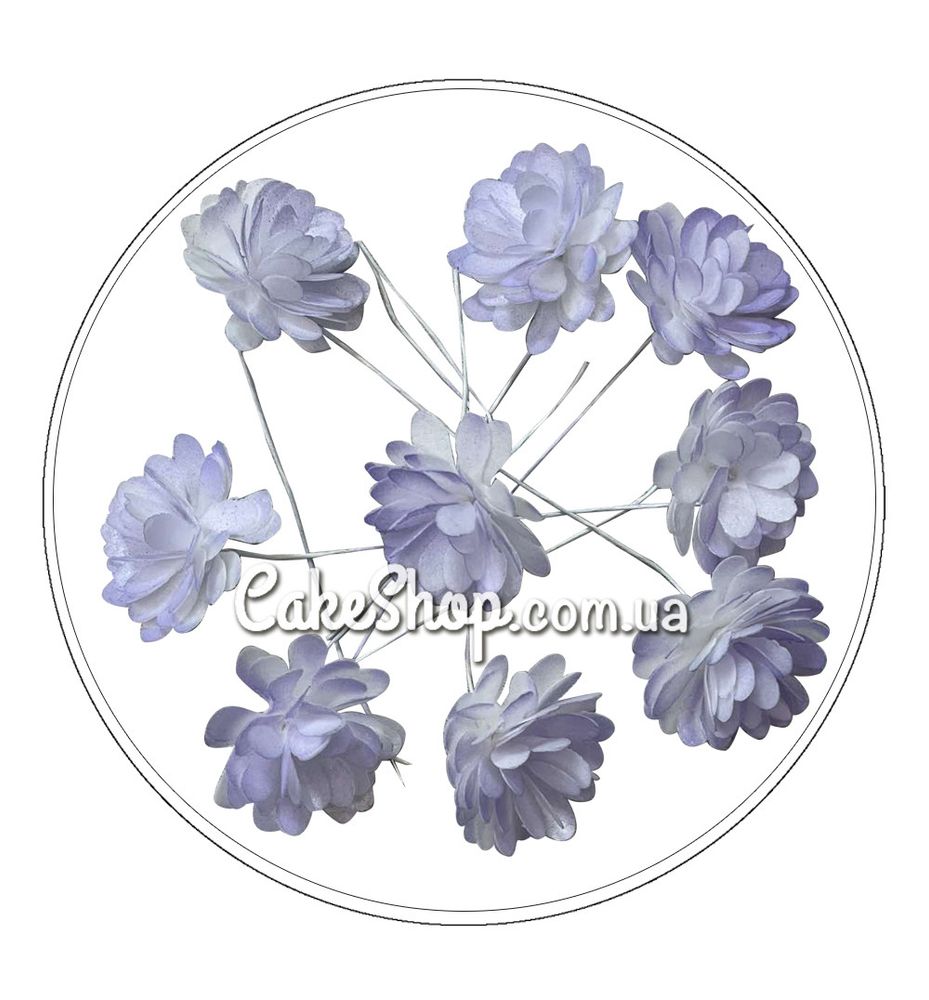 Вафельный цветок Хризантема сиреневая 9 шт ТМ Сладо - фото