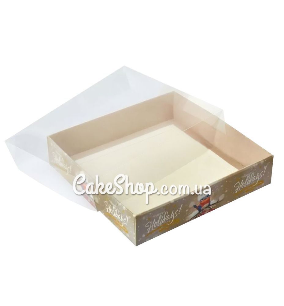 Коробка для пряников с прозрачной крышкой Воробушек, 16х16х3,5 см - фото