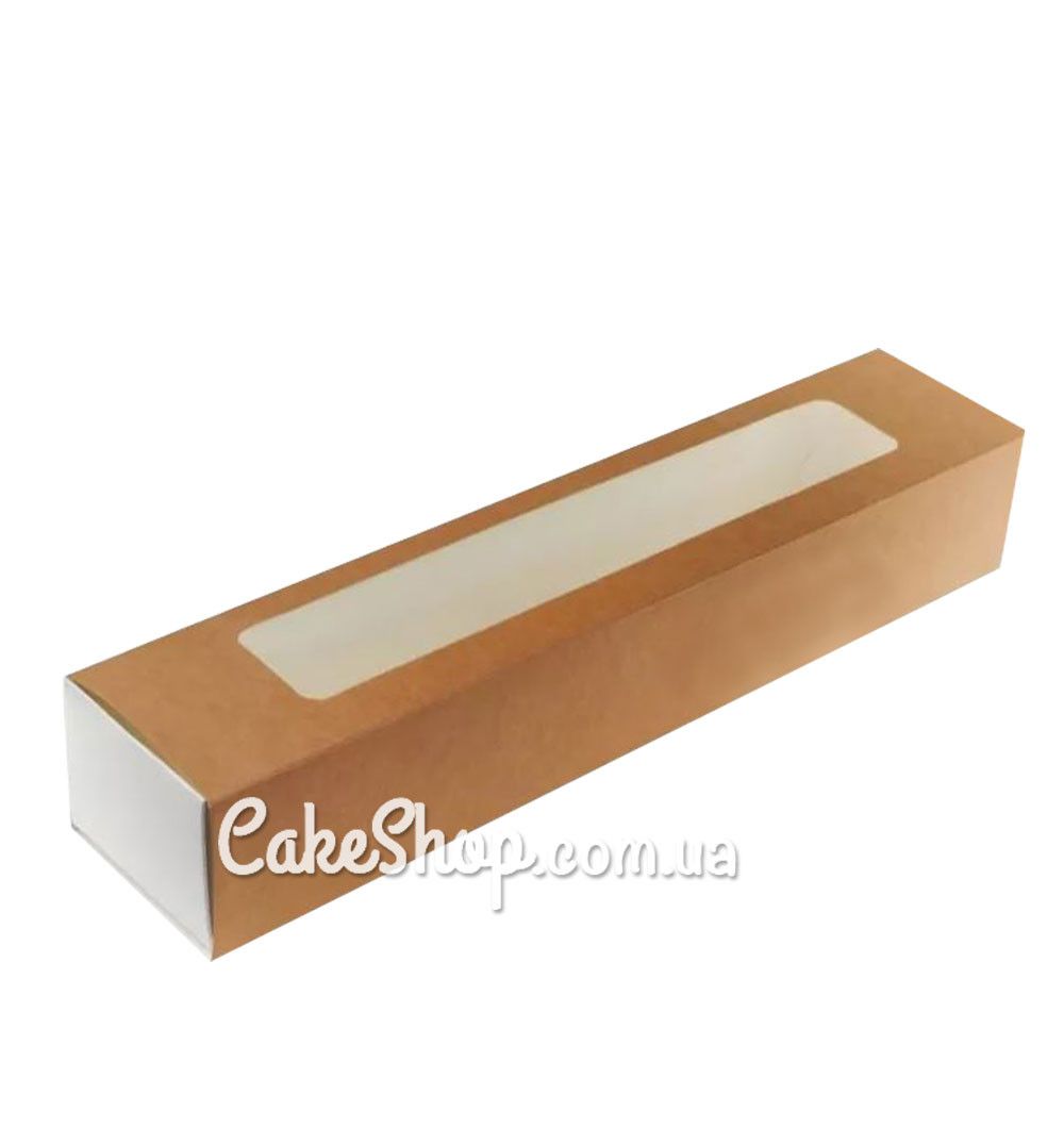 ⋗ Коробка на 10 макаронс Крафт, 30х6х5 см купити в Україні ➛ CakeShop.com.ua, фото