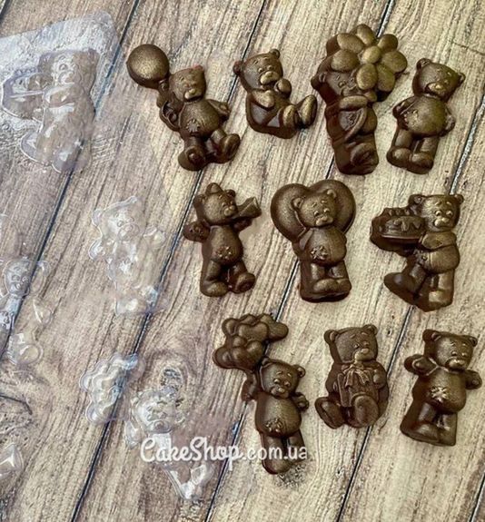 ⋗ Пластиковая форма для шоколада Медвежата 10 шт купить в Украине ➛ CakeShop.com.ua, фото