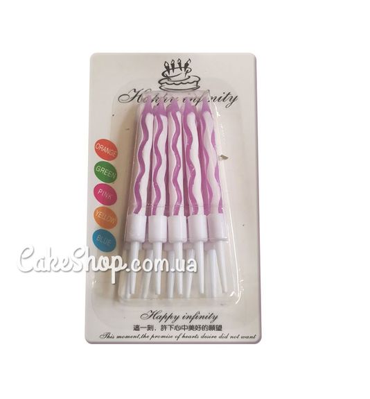 ⋗ Свічки тортові Спіраль бузкова хвиля, 7,5 см купити в Україні ➛ CakeShop.com.ua, фото