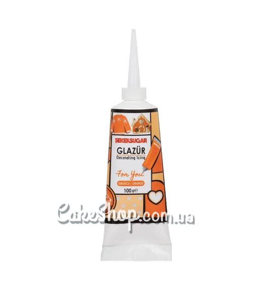 ⋗ Айсинг для пряників Sekersugar Помаранчевий, 100 г купити в Україні ➛ CakeShop.com.ua, фото