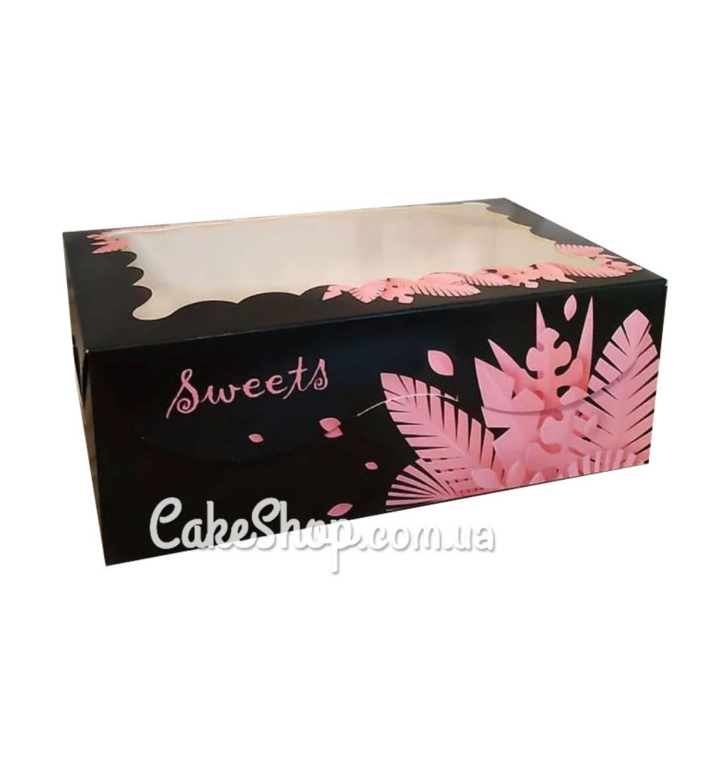 ⋗ Коробка на 6 кексів з прозорим вікном Sweets, 25х17х9 см купити в Україні ➛ CakeShop.com.ua, фото