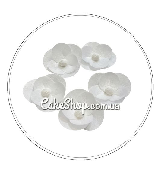⋗ Вафельна квітка Мальва мала (біла) 5 шт купити в Україні ➛ CakeShop.com.ua, фото