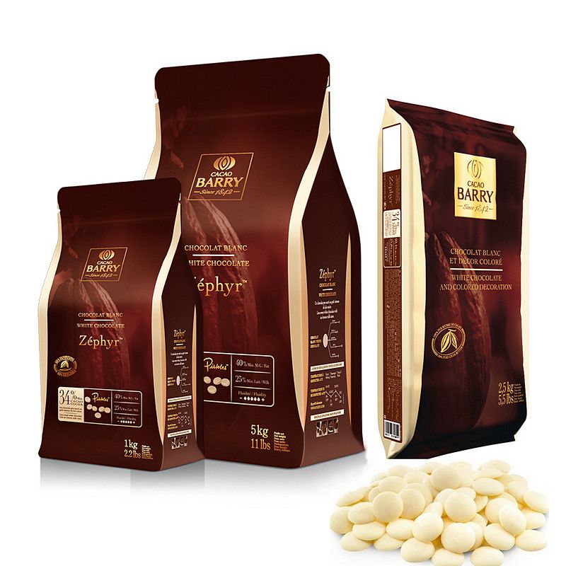 ⋗ Білий шоколад ZEPHYR Cacao Barry 34%, 1 кг купити в Україні ➛ CakeShop.com.ua, фото