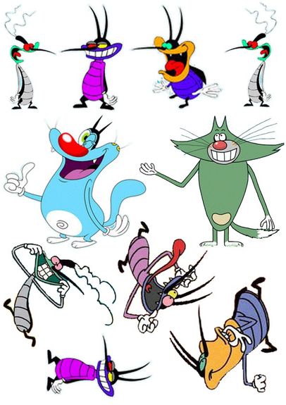 ⋗ Вафельна картинка Оггі та Кукарачі купити в Україні ➛ CakeShop.com.ua, фото