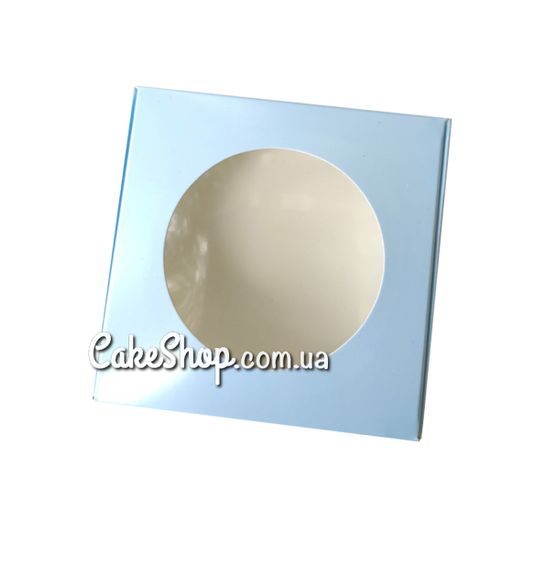 ⋗ Коробка з віконцем Блакитна, 10х10х3,6 см купити в Україні ➛ CakeShop.com.ua, фото