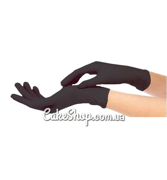⋗ Перчатки нитриловые черные S, 100 шт купить в Украине ➛ CakeShop.com.ua, фото