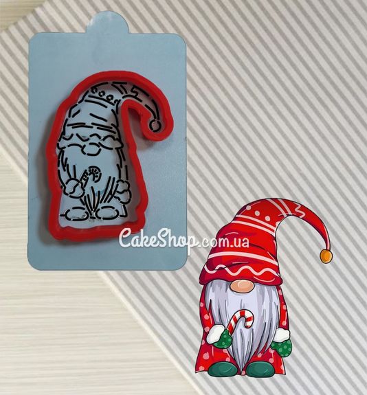 ⋗ Вирубка пластикова з трафаретом Гномик 3 купити в Україні ➛ CakeShop.com.ua, фото