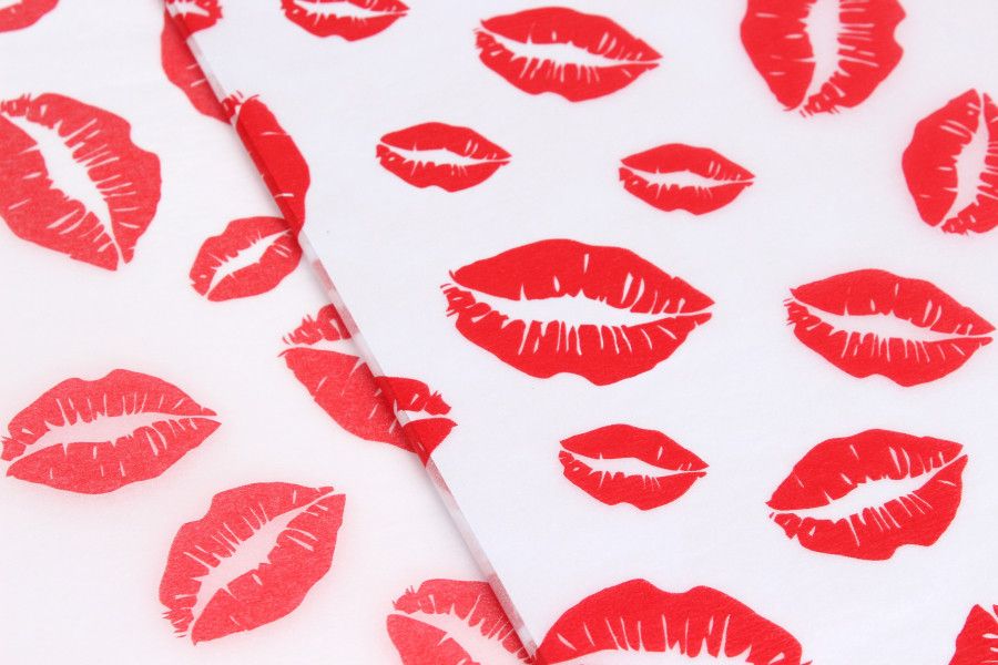 ⋗ Папір тішью принт Поцілунки, 5 аркушів купити в Україні ➛ CakeShop.com.ua, фото