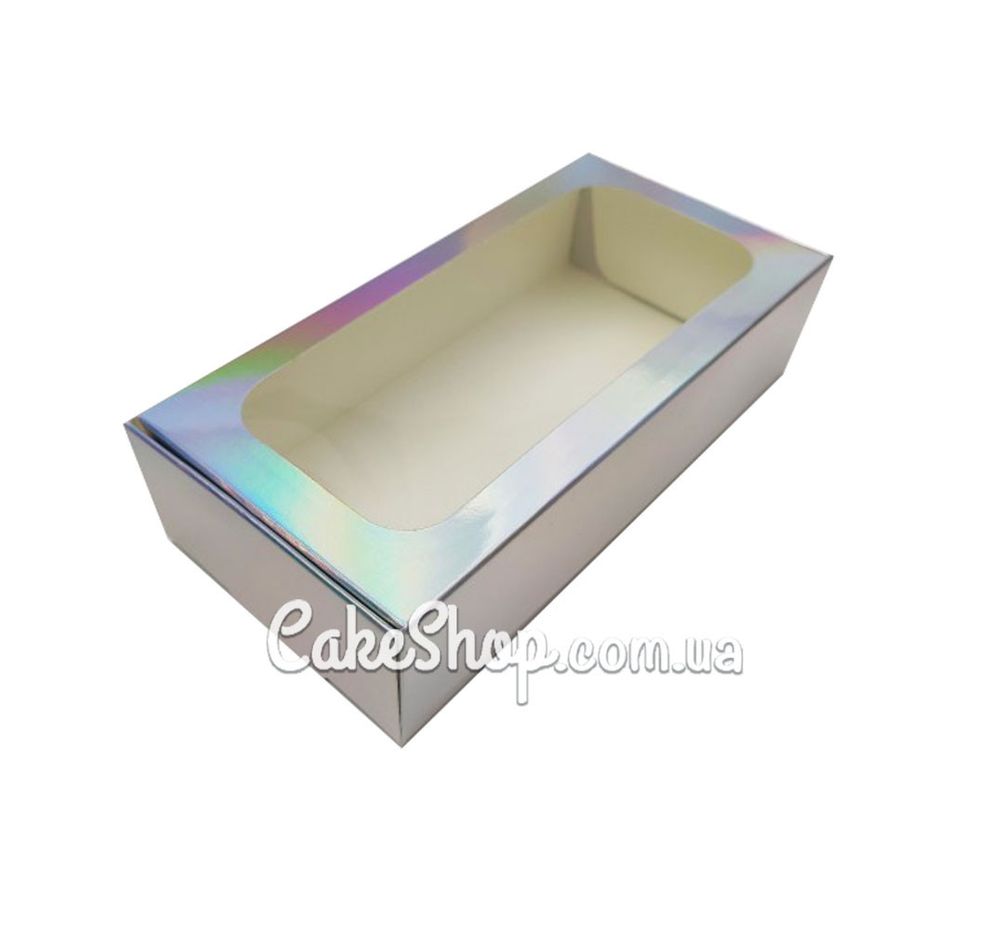 Коробка на 12 макаронс с прозрачным окном Голограмма, 20х10х5 см - фото