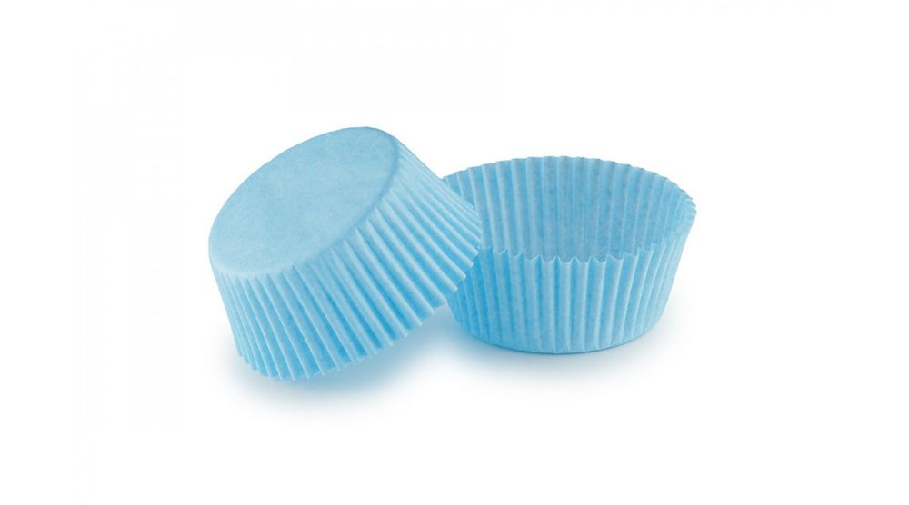 Бумажные формы для кексов 5х3 Нежно голубые, 50 шт - фото