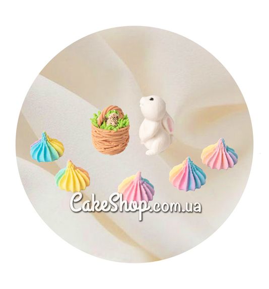 ⋗ Сахарные фигурки Кролик и корзина ТМ KD купить в Украине ➛ CakeShop.com.ua, фото