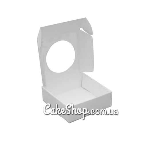 ⋗ Коробка з віконцем Біла, 10х10х3,6 см купити в Україні ➛ CakeShop.com.ua, фото