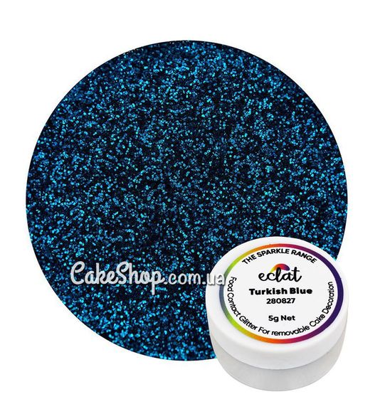 ⋗ Блестки Eclat Turkish Blue, 5 г купить в Украине ➛ CakeShop.com.ua, фото