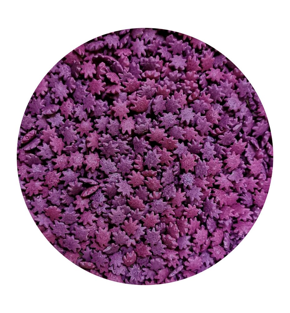 Посипка цукрова Сніжинки фіолетові, 50г - фото