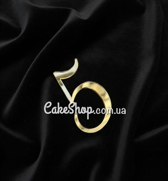 ⋗ Акриловий топпер DZ бічний цифра 5, золото купити в Україні ➛ CakeShop.com.ua, фото