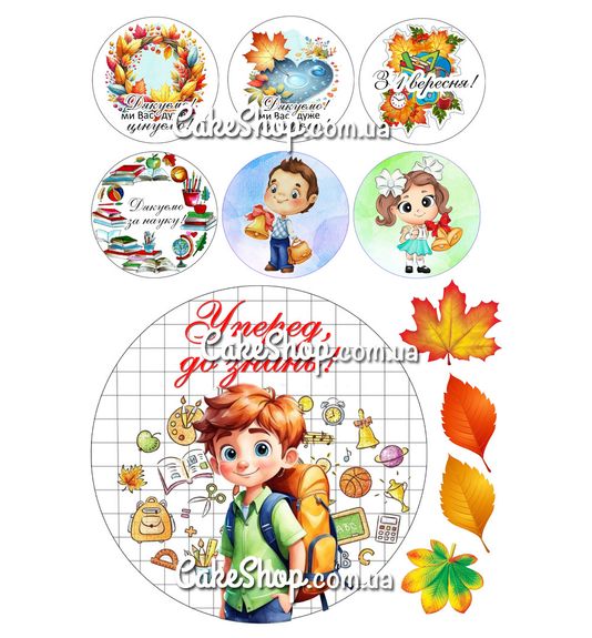 ⋗ Вафельная картинка 1 Вересня 9 купить в Украине ➛ CakeShop.com.ua, фото