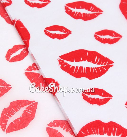 ⋗ Бумага тишью принт Поцелуи, 5 листов купить в Украине ➛ CakeShop.com.ua, фото