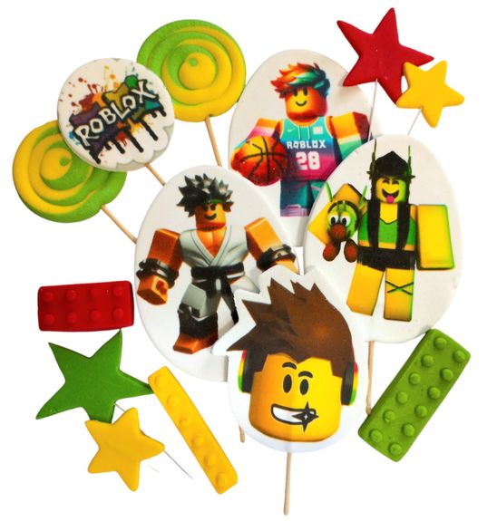 ⋗ Сахарные фигурки Роблокс премиум (мальчик) ТМ Ириска купить в Украине ➛ CakeShop.com.ua, фото