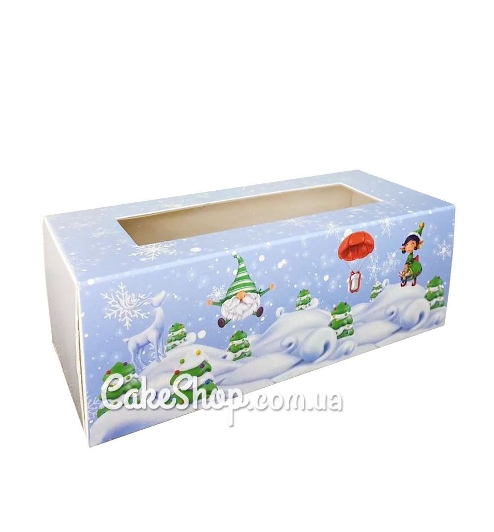 ⋗ Коробка для макаронс, конфет, безе с прозрачным окном Эльфы, 14х5х6 см купить в Украине ➛ CakeShop.com.ua, фото