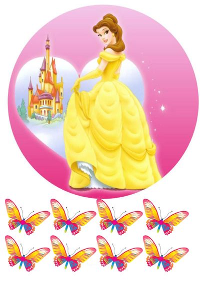 ⋗ Вафельная картинка Принцесса Белль купить в Украине ➛ CakeShop.com.ua, фото