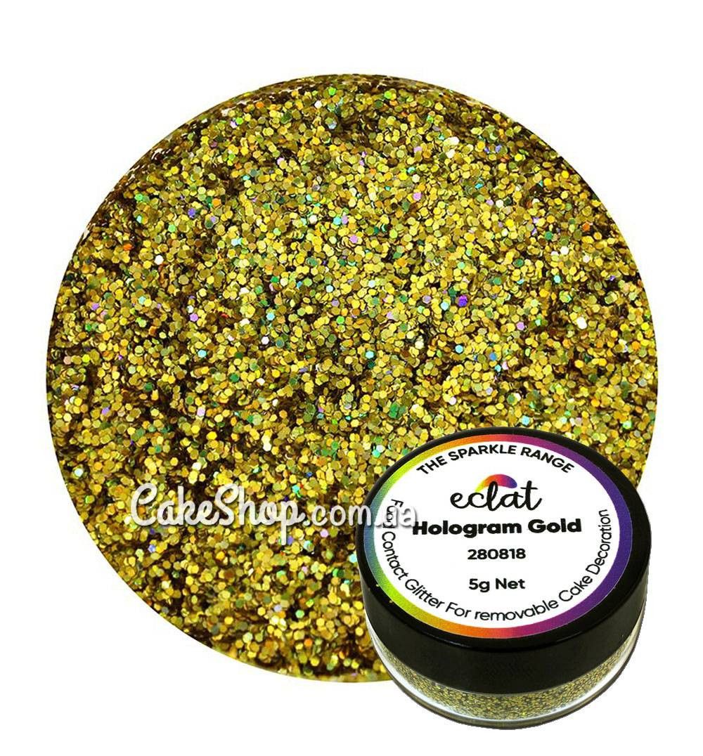 ⋗ Блискітки Eclat Hologram Gold, 5 г купити в Україні ➛ CakeShop.com.ua, фото
