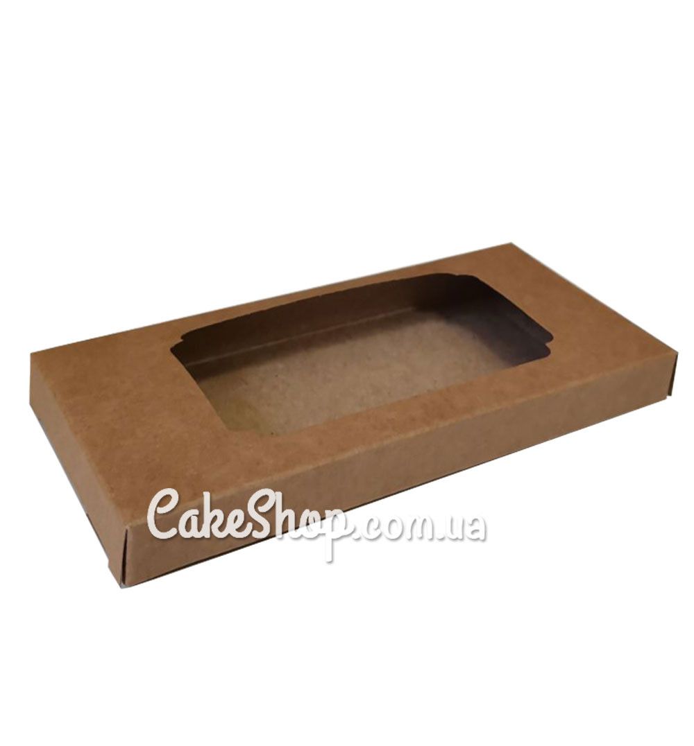 ⋗ Коробка для шоколаду з віконцем Крафт, 16х8х1,7 см купити в Україні ➛ CakeShop.com.ua, фото