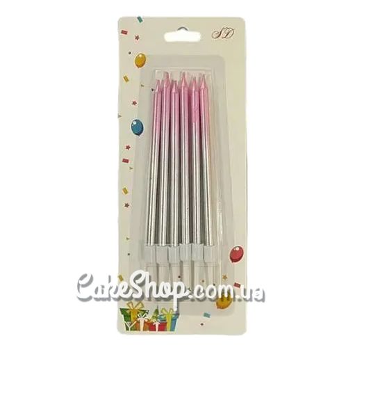 ⋗ Свічки тортові Омбре Рожево-срібні купити в Україні ➛ CakeShop.com.ua, фото