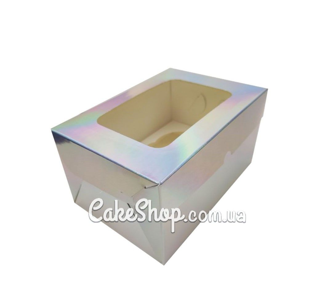 ⋗ Коробка на 2 кекса Голограмма, 16х11х8,5 см купить в Украине ➛ CakeShop.com.ua, фото