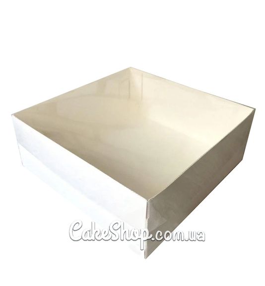 ⋗ Коробка для десертов с прозрачной крышкой Белая, 16х16х6 см купить в Украине ➛ CakeShop.com.ua, фото