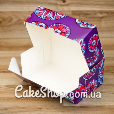 ⋗ Коробка-контейнер для десертів Квіти, 18х12х8 см купити в Україні ➛ CakeShop.com.ua, фото