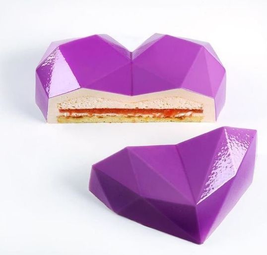 ⋗ Силиконовая форма для евродесертов Сердце Оригами купить в Украине ➛ CakeShop.com.ua, фото