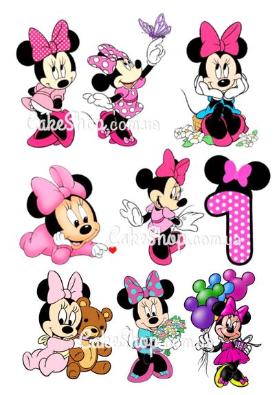 ⋗ Вафельна картинка Міні Маус на рік купити в Україні ➛ CakeShop.com.ua, фото