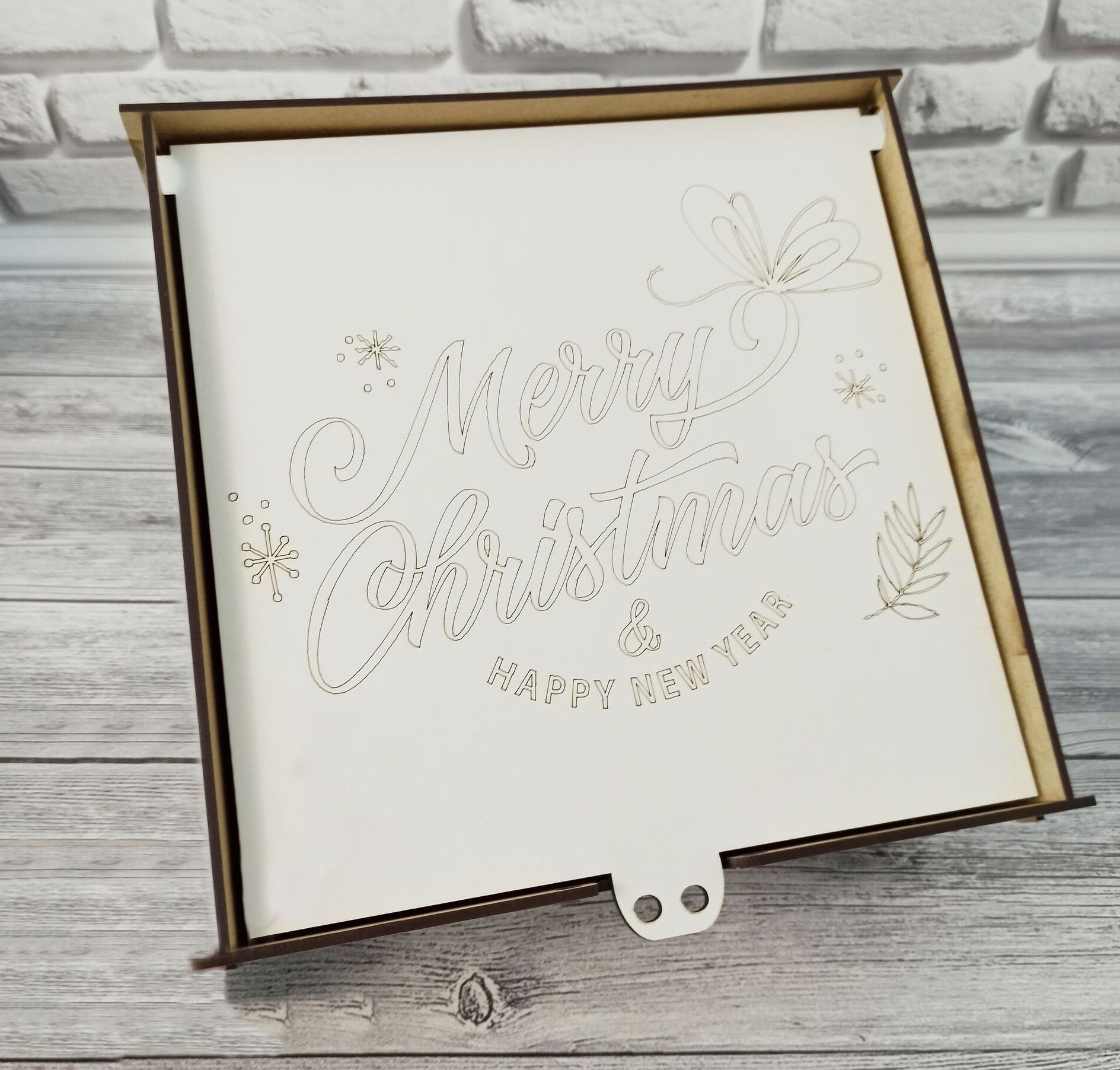 ⋗ Коробка для подарунківз ХДФ велика Merry Christmas, 25,7х24,5х11 см купити в Україні ➛ CakeShop.com.ua, фото