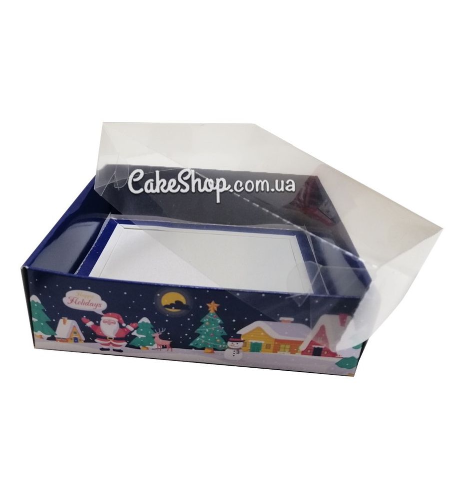 Коробка для пряників з прозорою кришкою Будиночки, 12х12х3,5 см - фото